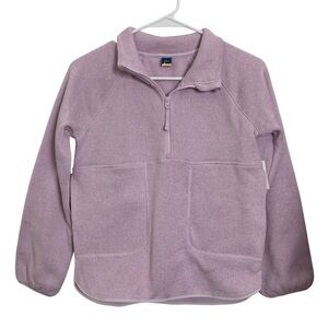 NWT Old Navy 1/4 Zip Knit Pullover Girl’s Size L 10-12 Lavender Pink Pockets